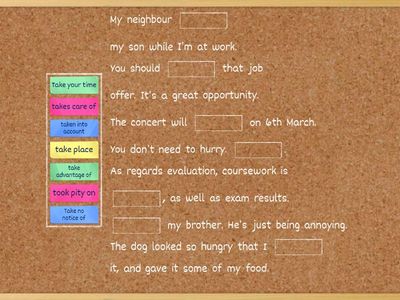 Expressions with take- EF Upper intermediate 4B