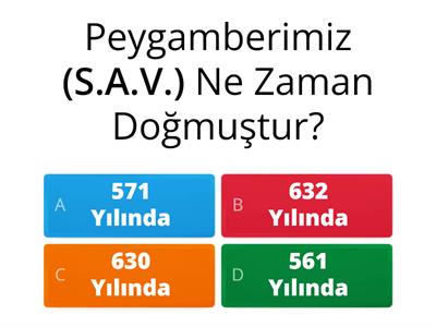 Peygamberimizin Hayatı (10 Soruluk Test) BÖLÜM 1