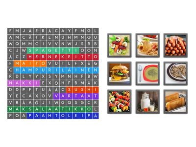 Etsi ruoka ja valitse oikea kuva 2.