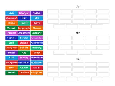 Lernwortschatz Lektion 11 : der, die, das