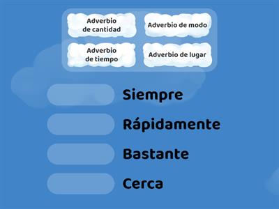 Une cada palabra con su categoría correspondiente