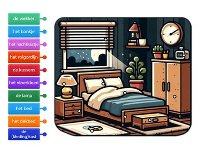 De slaapkamer - woordenschat