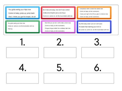 Locomotion - put the parts in the correct order