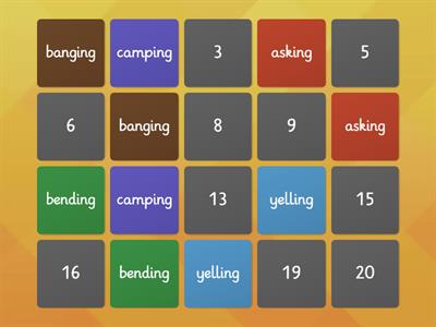  -ing Suffix Matching Pairs