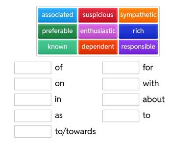 ACPB-I10-Adjectives + prepositions - Matching pairs