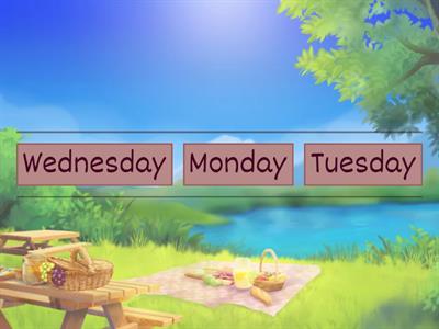 Copia de Copy of PE Days of the week in order