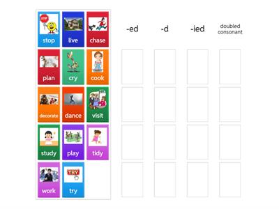 Past Simple: -ed, -d, -ied