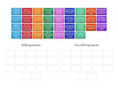 Defining and non-defining relative clauses