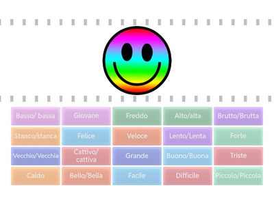 Aggettivi italiano per bambini stranieri