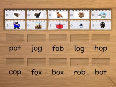 cvc word matching (short o)