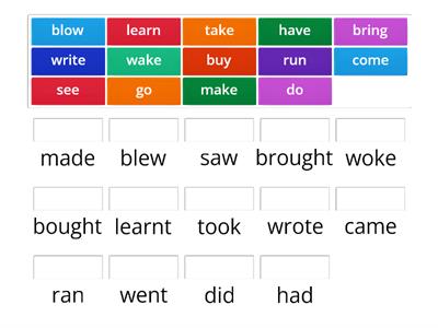 Irregular verbs Smiling Sam 3