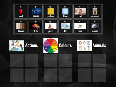 Actions - colours - animals