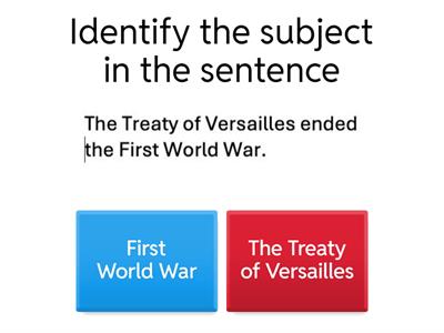 Subject, Verb and Object practice