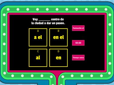 Preposiciones A, EN y DE