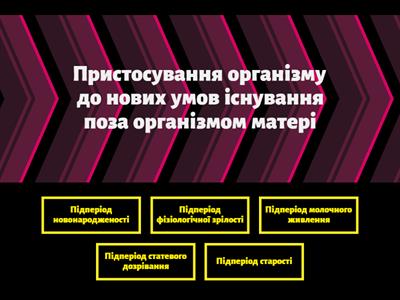 Підперіоди постембріонального розвитку