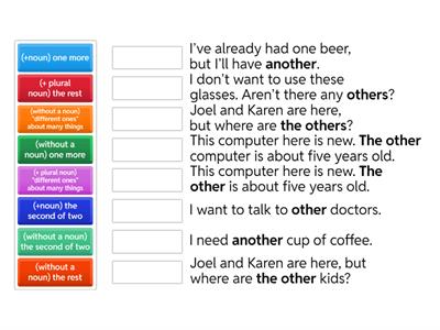 Another, other, others, the other, the others