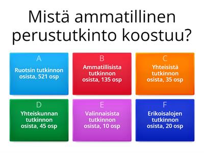 Mitä tiedät ammatillisista perustutkinnoista?