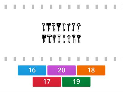 Numbers 16-20 matching pictures and numbers