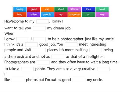 e-mail unit 2 - my dream job