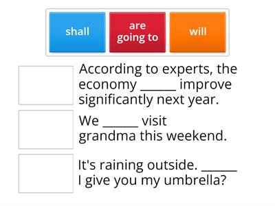 BEC preliminary Unit 9 (SHALL,WILL,BE GOING TO)