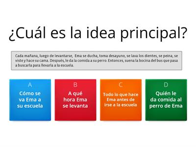 COMPRENSION LECTURA - IDEAS PRINCIPALES