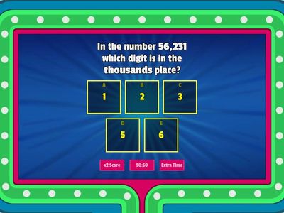 Place Value- Gameshow Quiz - Grade 4