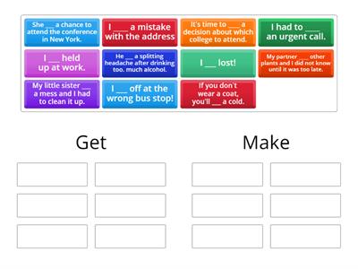 Collacations with get and make