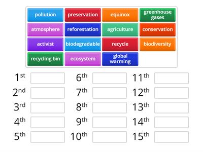 Earth Day alphabetizing