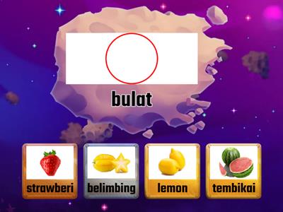 Padankan bentuk dengan bentuk buah yang sama