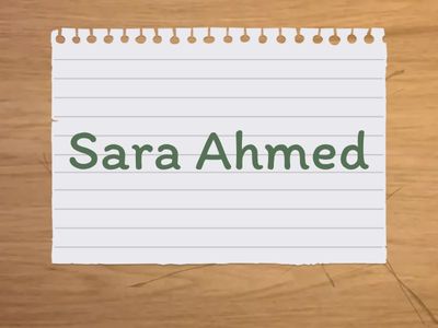 ESOL A1 SARA AHMED [ENGLISH / ARABIC]