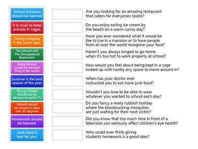 Rhetorical Question Match Up