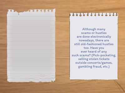 C1. Scams : Speaking Cards