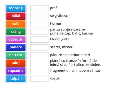 Vocabular -  Rapsodii de primăvară