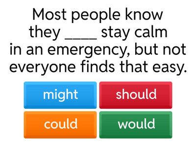 7a FCE - Modal Verb Multiple-Choice Cloze