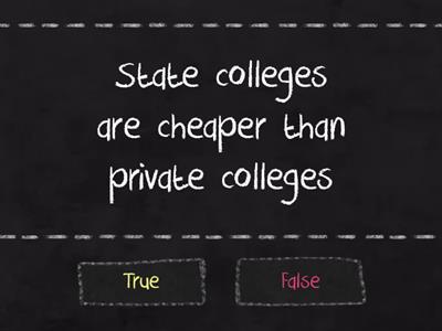 College Costs: True or False