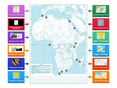 Африка (берегова лінія, рельєф)