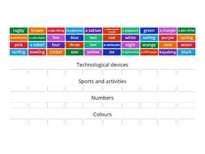 Tiger 5 Units 1 and 2 Group Sort