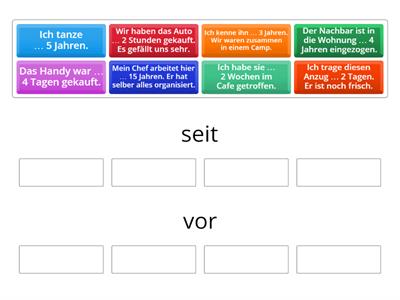 Seit oder vor