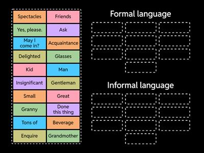 Formal and informal language