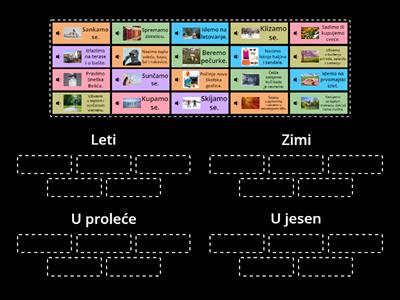 Godišnja doba. Šta radimo u jesen, zimi, u proleće, leti