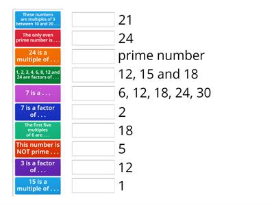 Match up prime, factor multiple