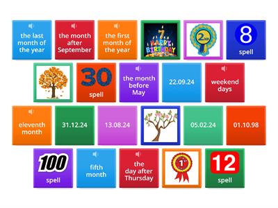 Numbers, days, months, dates revision