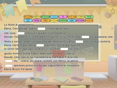 Congiuntivo presente, indicativo presente, di + infinito (ripasso B1b)