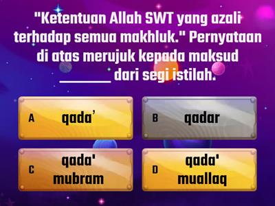 BERIMAN KEPADA QADA' DAN QADAR