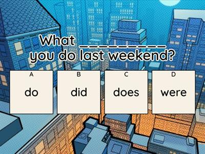 Book 3B: simple past tense (questions)