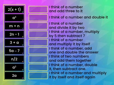  Algebra match up PDM