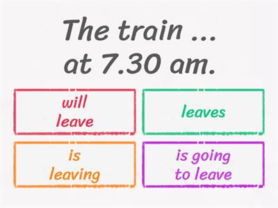 Future Tenses (Will, Present Simple, Present Continuous, Be Going To)