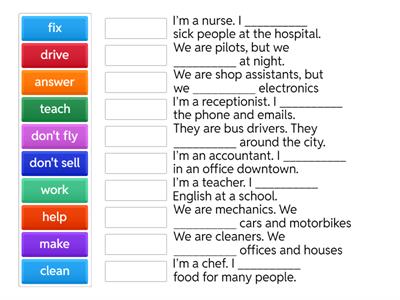 Demo Class Job description Esl A2