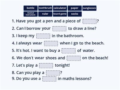 GI A2+ U2. Everyday objects