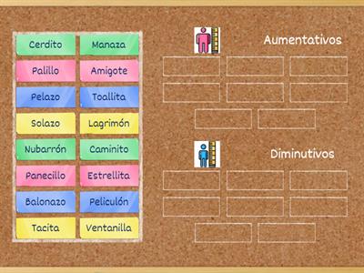 🔠Clasifica los aumentativos y diminutivos🔠